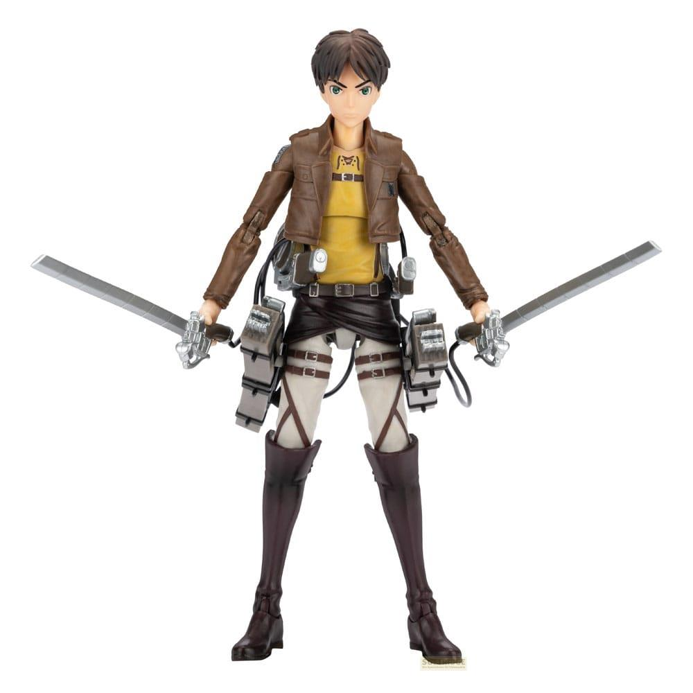 Eine Actionfigur eines jungen Mannes mit brauner Jacke, gelbem Hemd und zwei Schwertern.