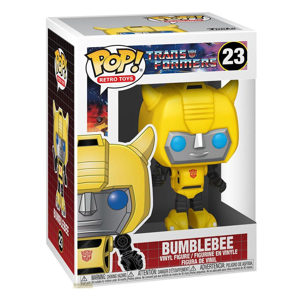 Figura de vinilo Funko Pop! de Bumblebee de Transformers en su caja.