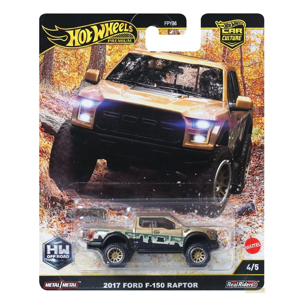 Hot Wheels 2017 Ford F-150 Raptor, Gold, Off-Road-Design, auf Karte.