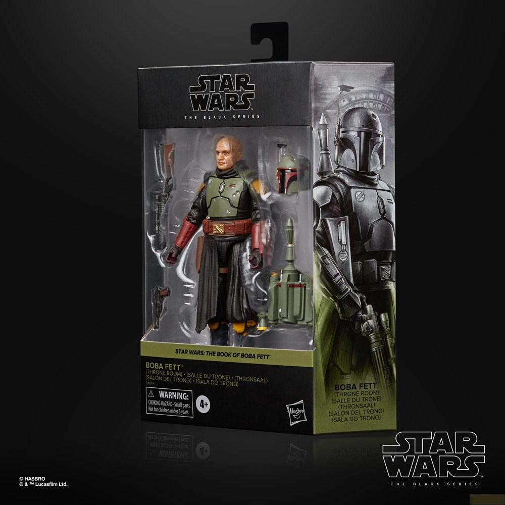 Figurka Boba Fett z Gwiezdnych Wojen w opakowaniu z akcesoriami i zbroją.