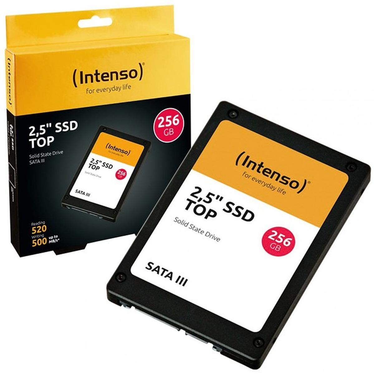 Intenso 2,5-calowy dysk SSD TOP 256 GB z opakowaniem i napędem.