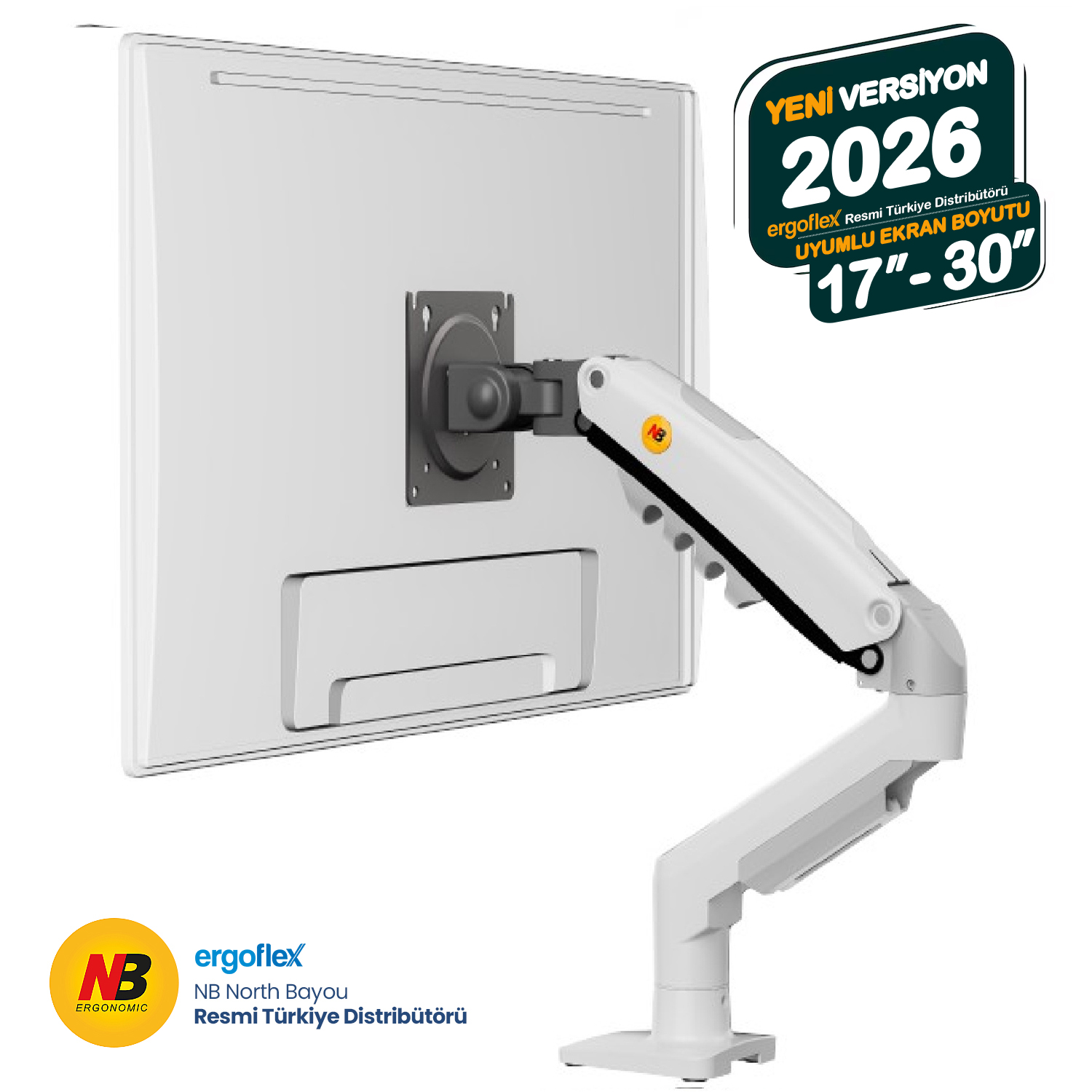 NB NORTH BAYOU Ergonomic NB F80 17-30" Amortisörlü 2-9 KG Monitör Askı Aparatı