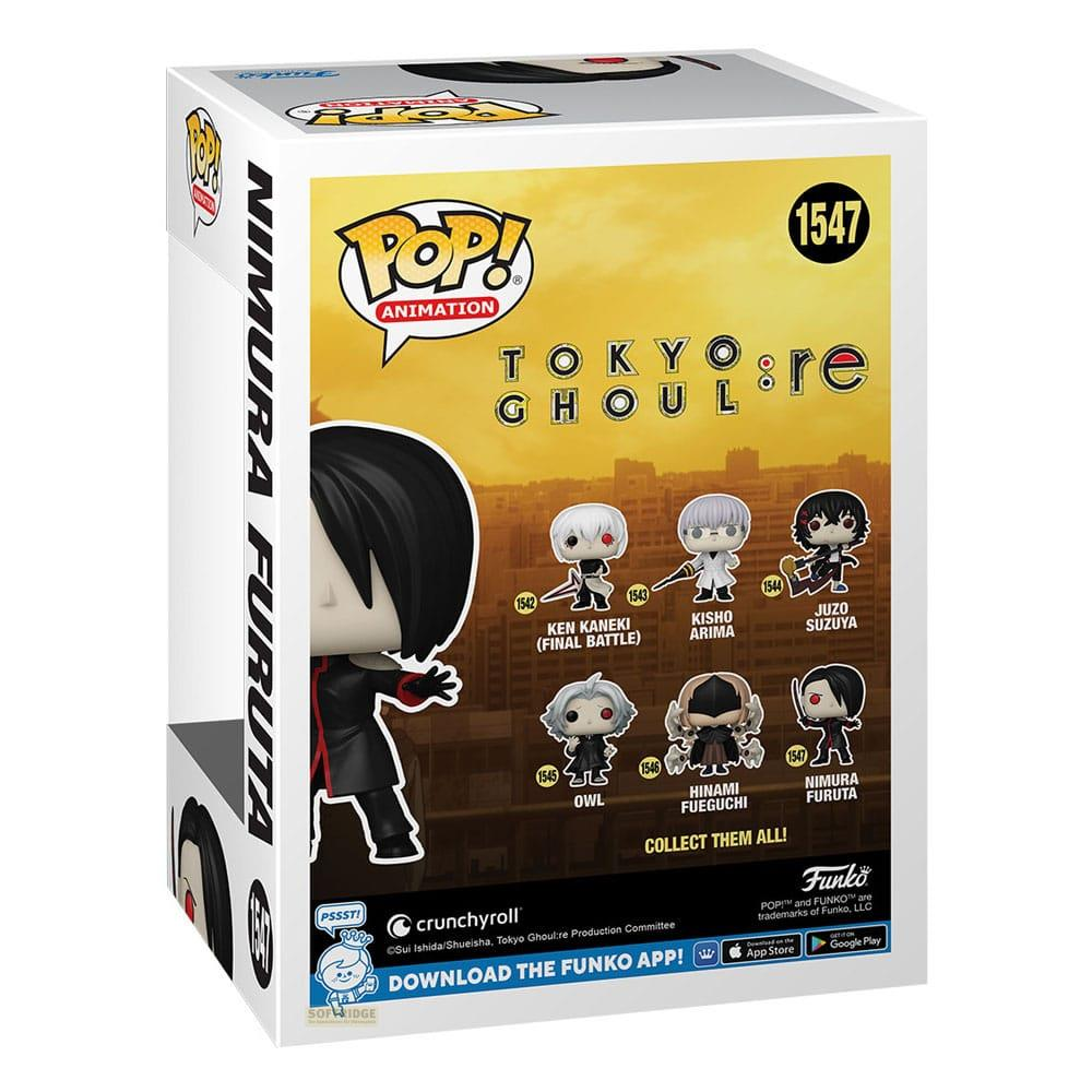 Funko Pop! Box mit Nimura Furuta aus Tokyo Ghoul:re und anderen Charakteren.