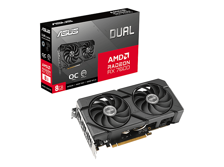 ASUS VGA RX7600 8GB DUAL O8G EVO (AMD, Grafikkarte)
