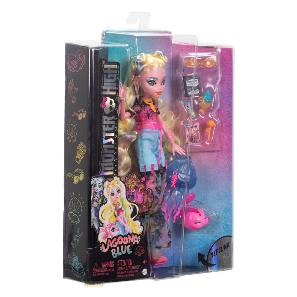 Monster High Lagoona Blue Puppe im Karton mit Zubehör und Neptuna.