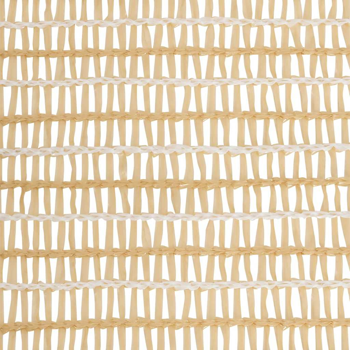 Beige und weiße Streifen eines Netzmaterials nebeneinander.