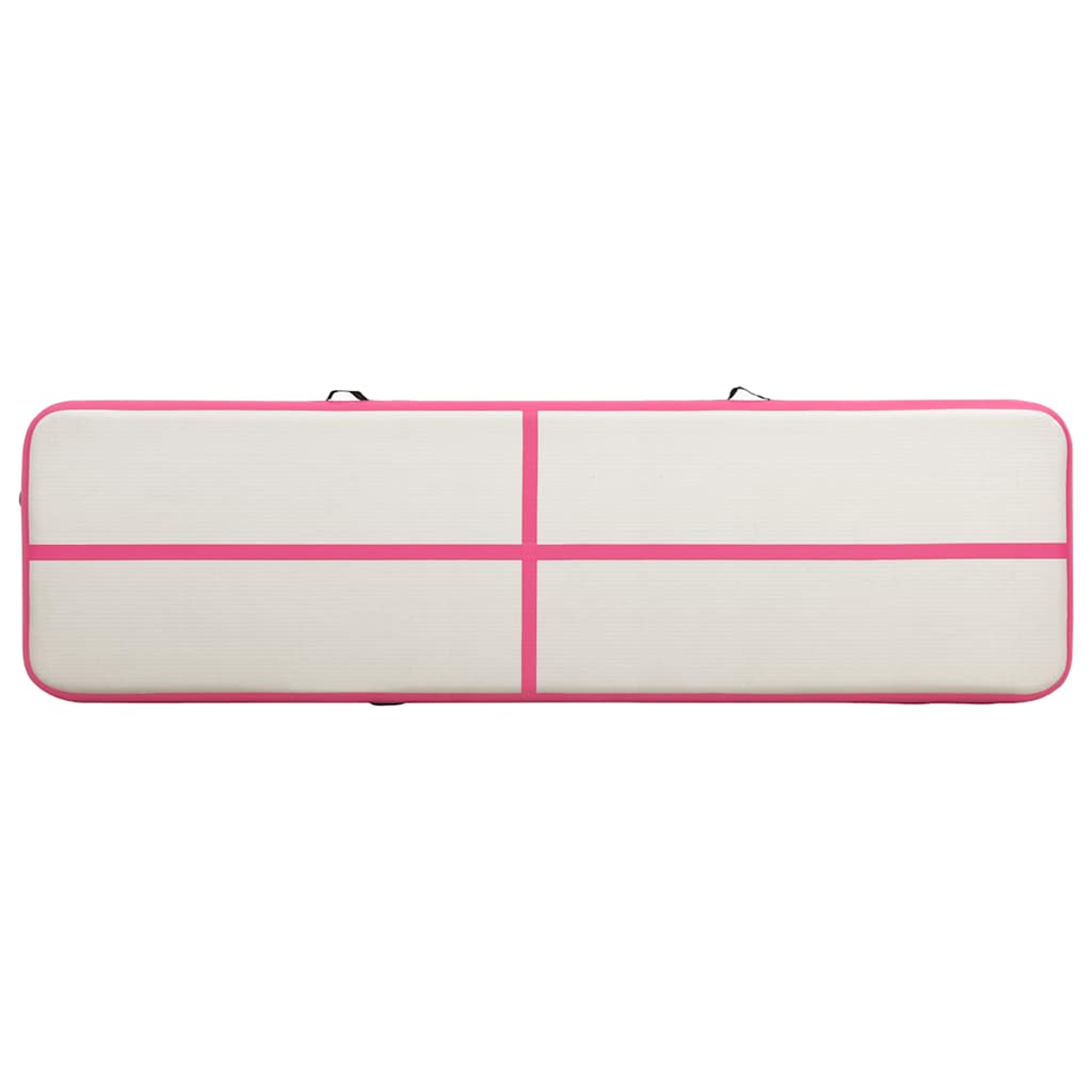 Eine weiße Luftbahn mit rosa Linien, die sie in vier Abschnitte unterteilen.