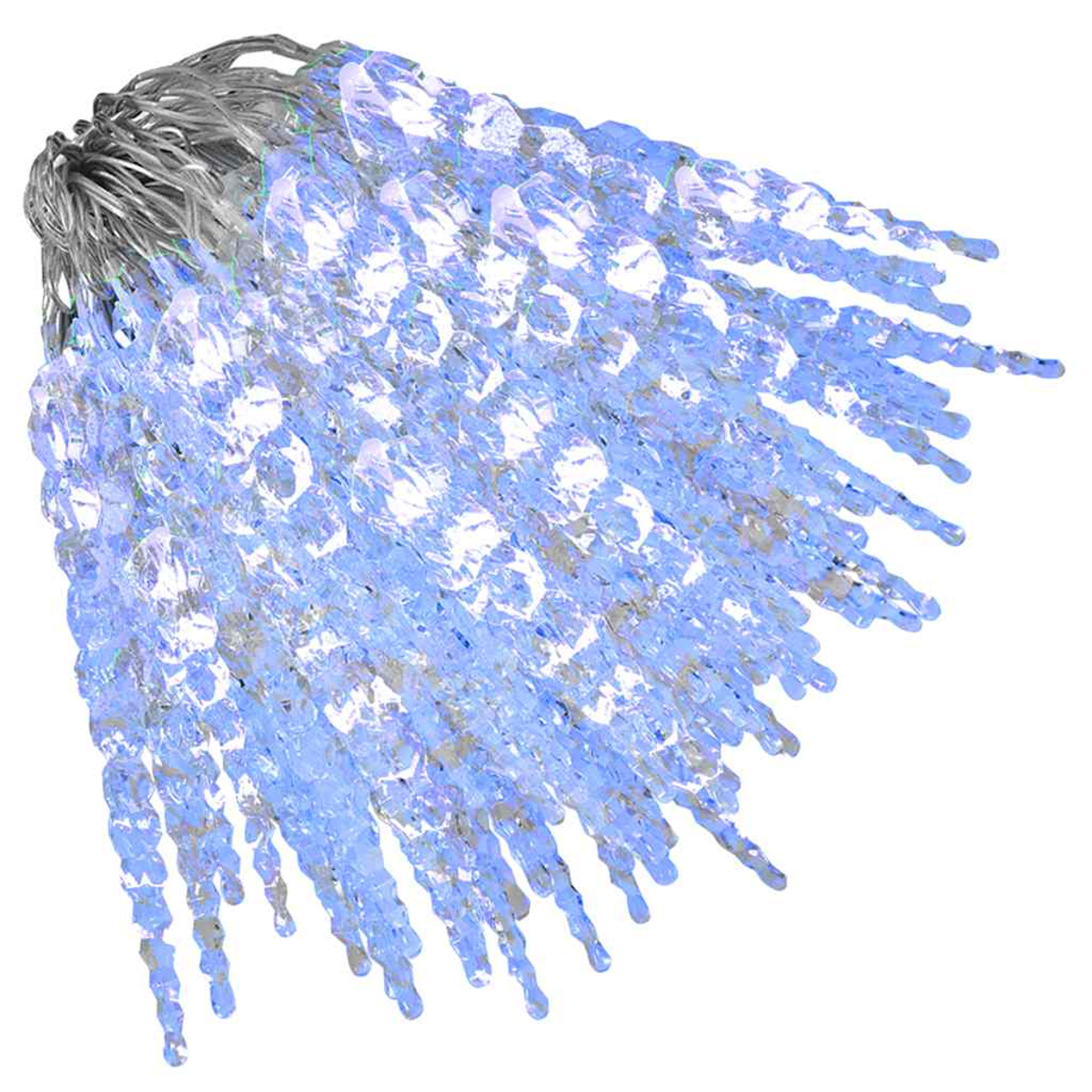 Eisstal-Lichterkette mit blauen LEDs.