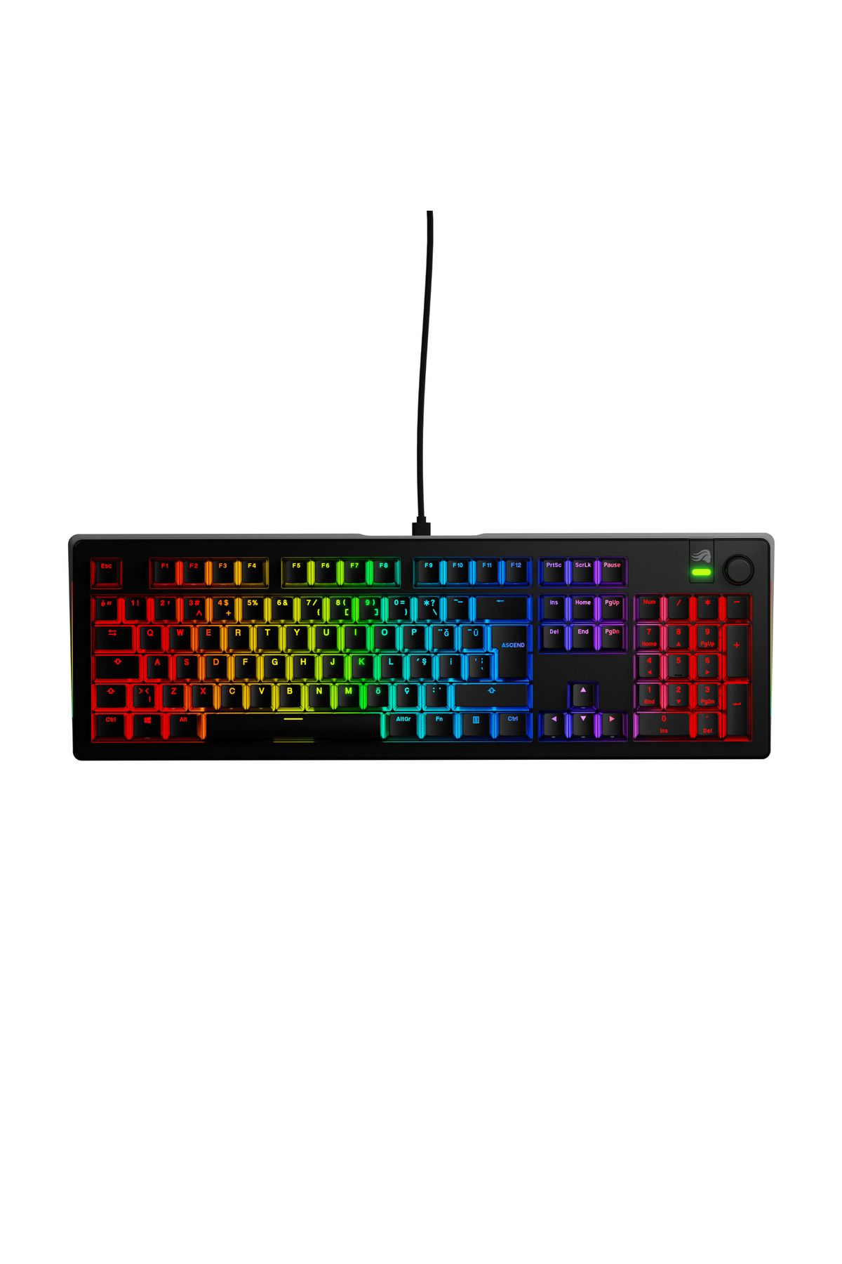 GLORIOUS GMMK3 100% Fox Linear RGB Kablolu Mekanik Modüler TR kablolu Gaming Klavye Siyah