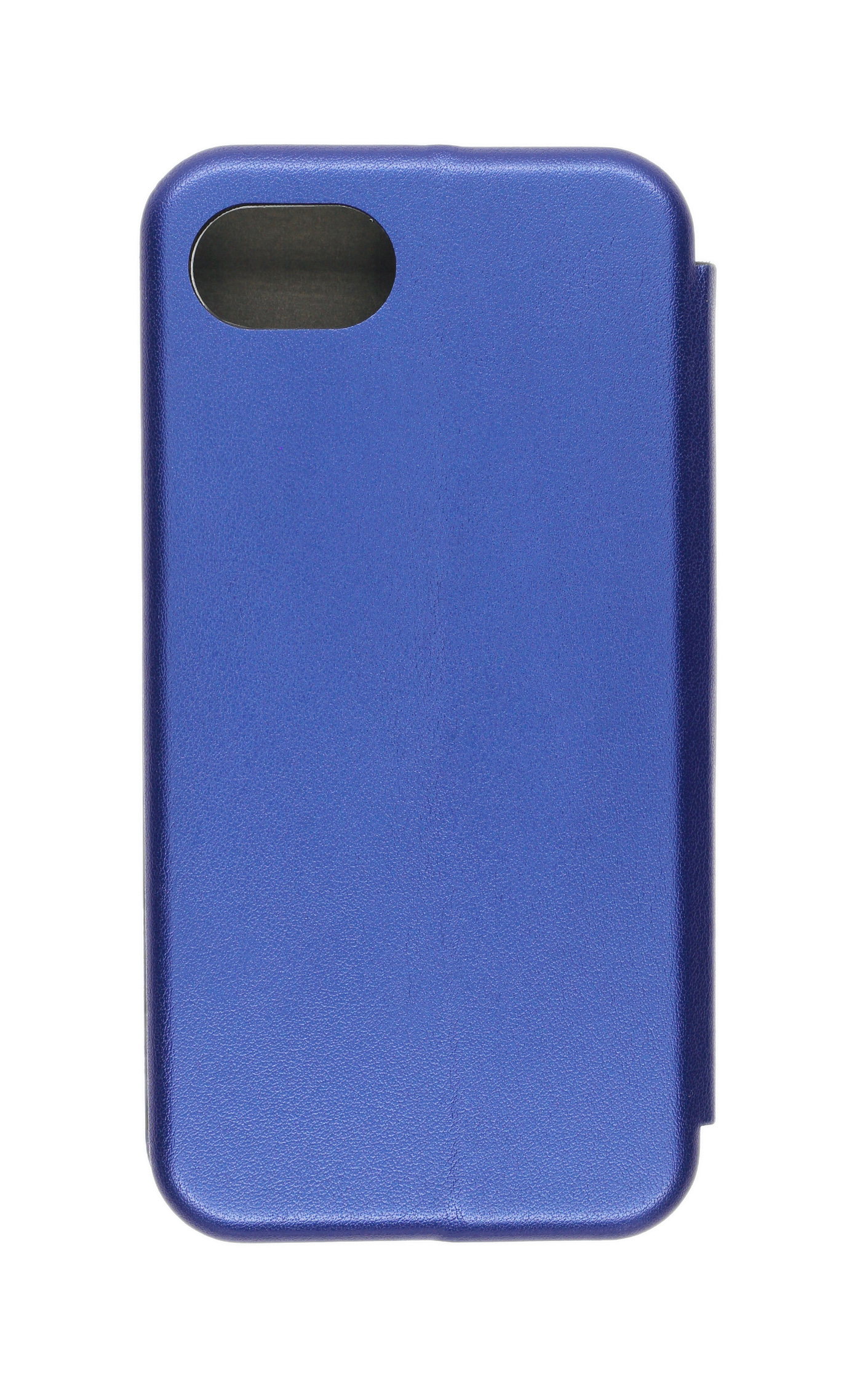 Eine blaue Handyhülle mit einem Ausschnitt für die Kamera.
