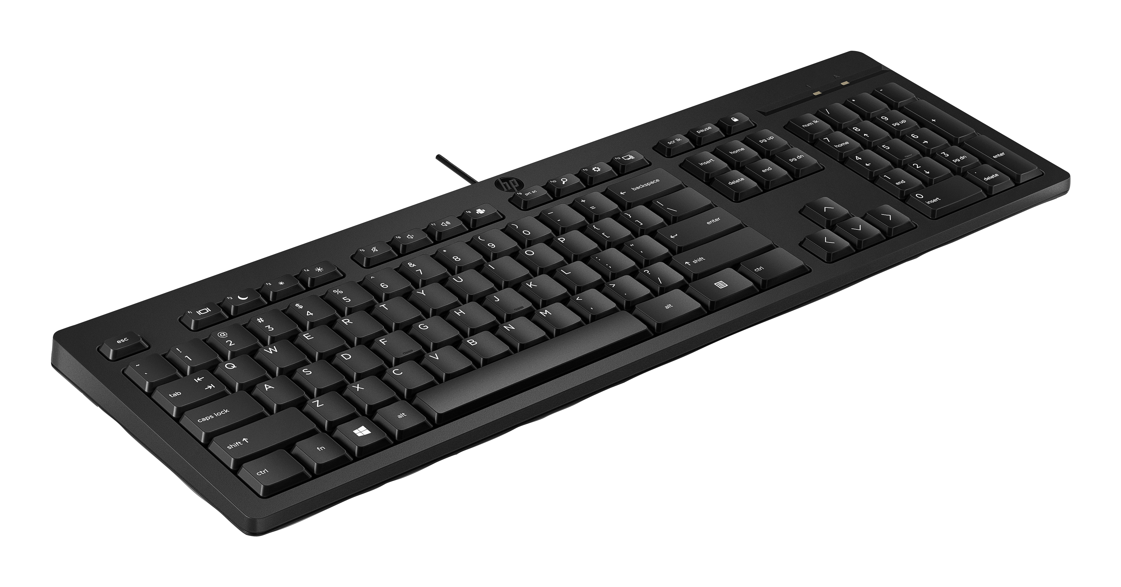 Tastiera HP nera con tastierino numerico e tutti i tasti.