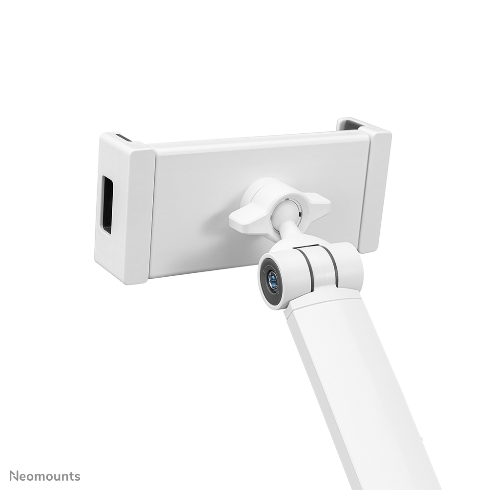 Support de tablette blanc avec bras réglable et rotule