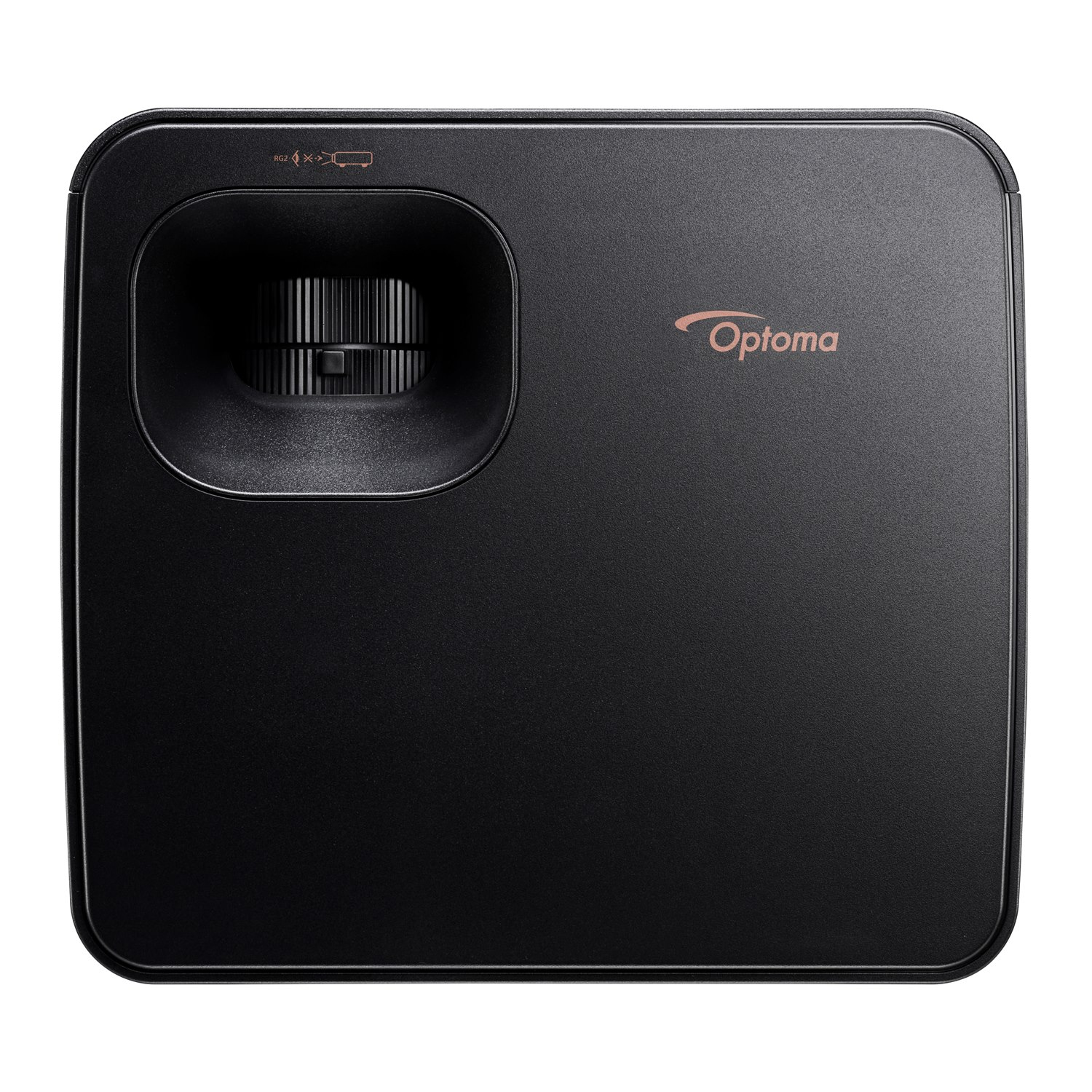 Projecteur Optoma noir avec objectif et molette de mise au point.
