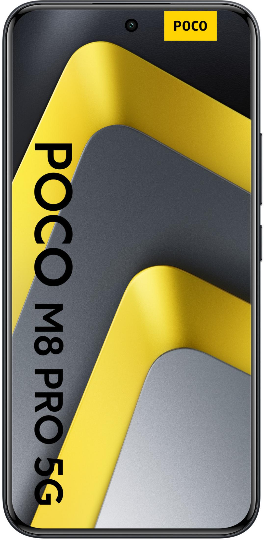 Smartfon POCO z żółtymi i szarymi elementami designu.