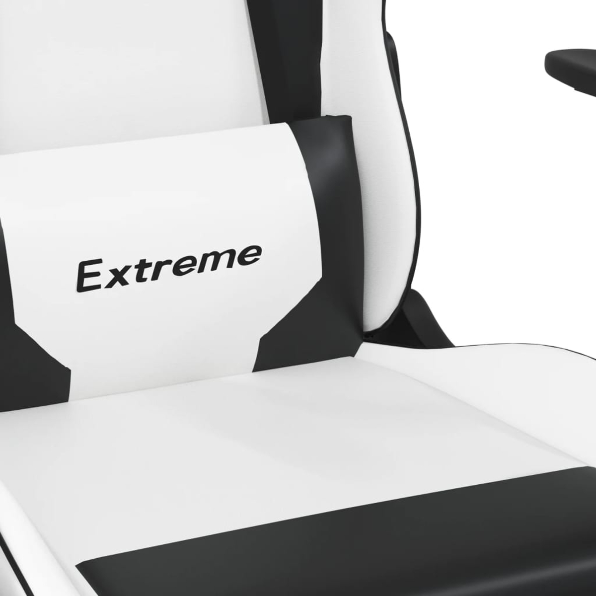 Ein weißer und schwarzer Gaming-Stuhl mit dem Wort "Extreme".