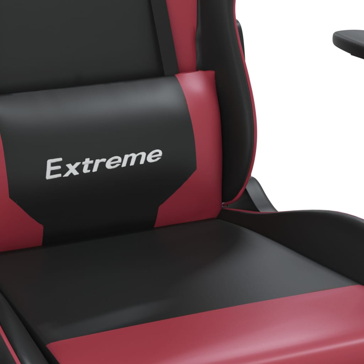 Ein roter und schwarzer Gaming-Stuhl mit dem Wort "Extreme" auf der Kopfstütze.