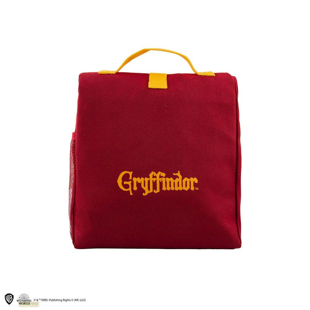 Ein roter Rucksack mit gelbem Griff und der Aufschrift "Gryffindor".