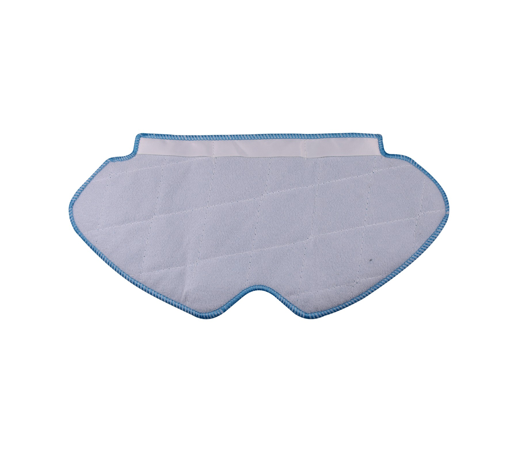 Ein hellblaues Wischtuch mit blauer Umrandung und Rautenmuster.