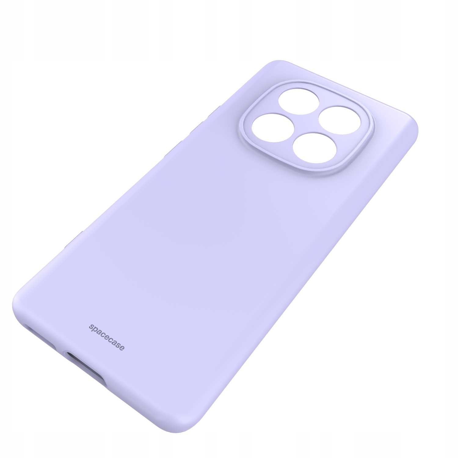 Jasnofioletowe etui na telefon z czterema okrągłymi wycięciami na aparat.
