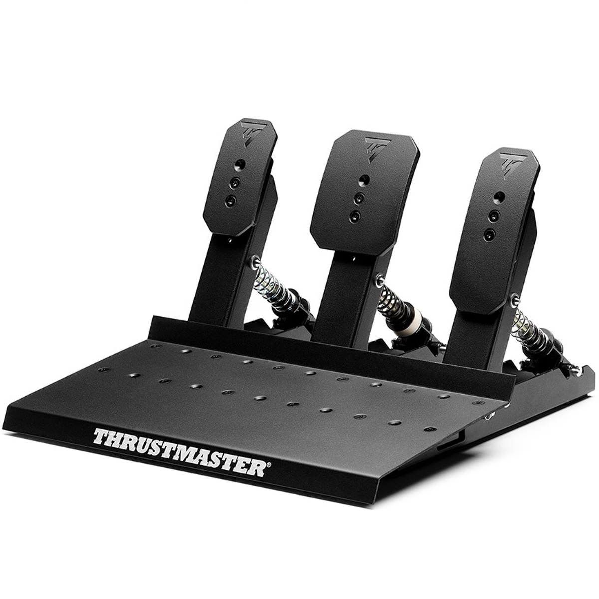 Set Thrustmaster a tre pedali nero su base metallica.