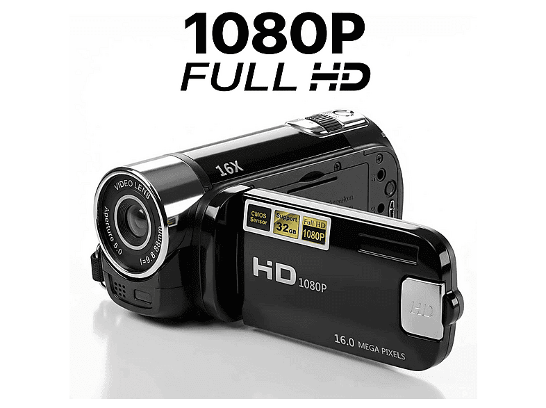 Digitale Videocamera Full HD 1080P – 16MP Foto’s – 2,4″ 270° LCD – 16x Zoom – Incl. Microfoon – Voor Interviews & Vlogs 3 miniatura