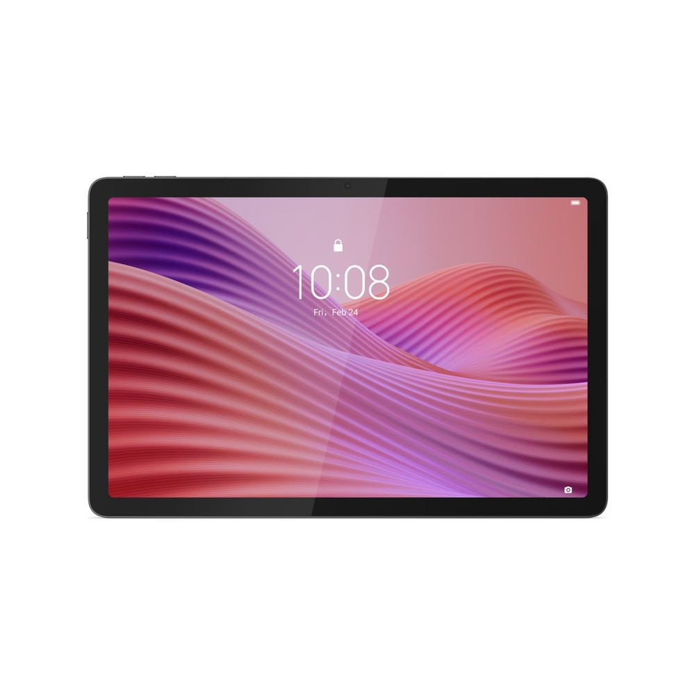 Siyah bir tablet ekranında renkli, dalgalı bir arka plan gösteriyor.