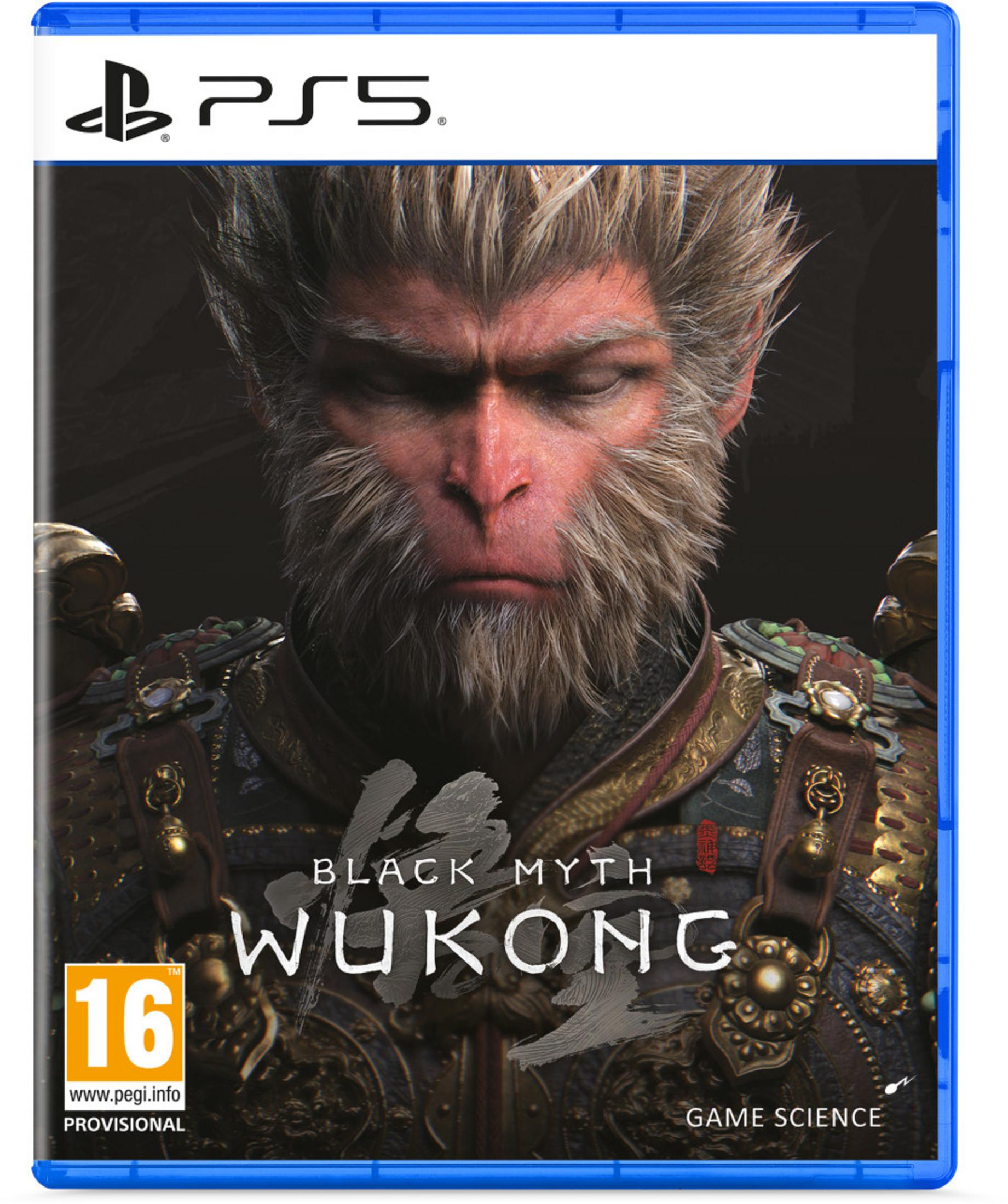 Custodia gioco PS5 con Wukong, primo piano di un guerriero scimmia corazzato.