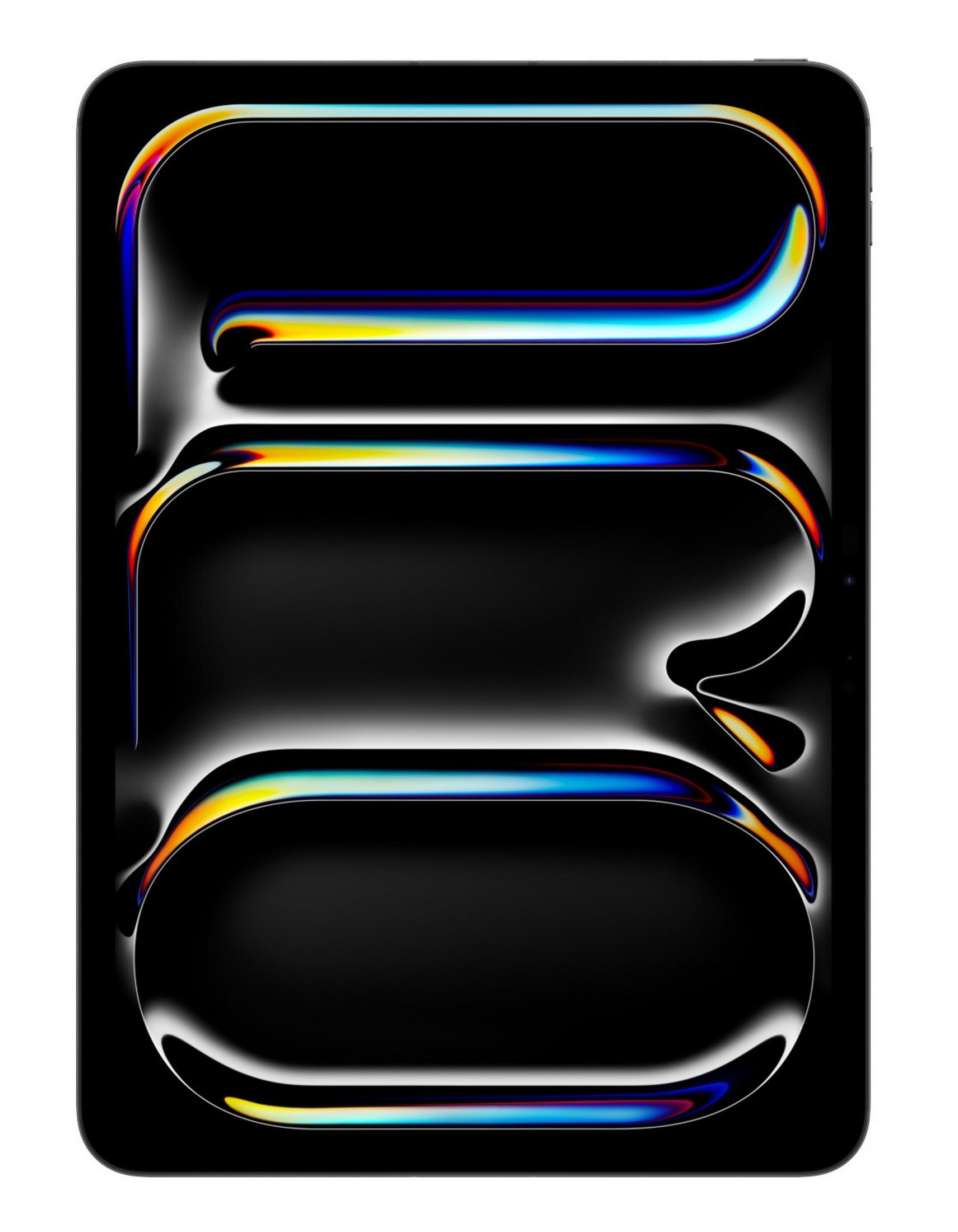 Abstrakcyjne kształty z neonowymi krawędziami na czarnym tle.