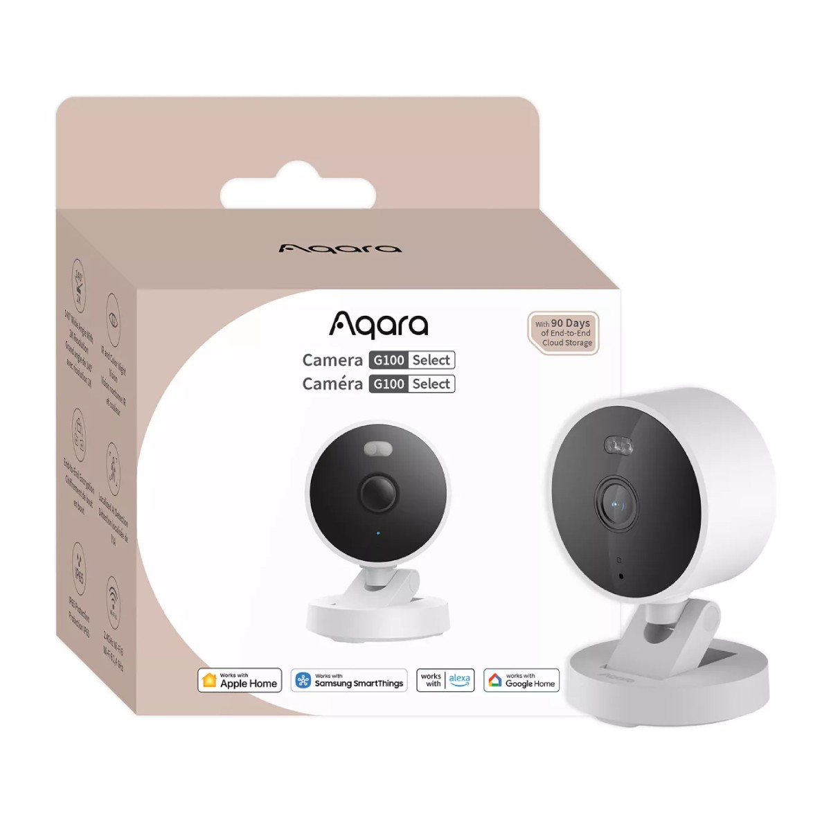 Aqara G100 Select Kamera mit 90 Tagen Cloud-Speicher.