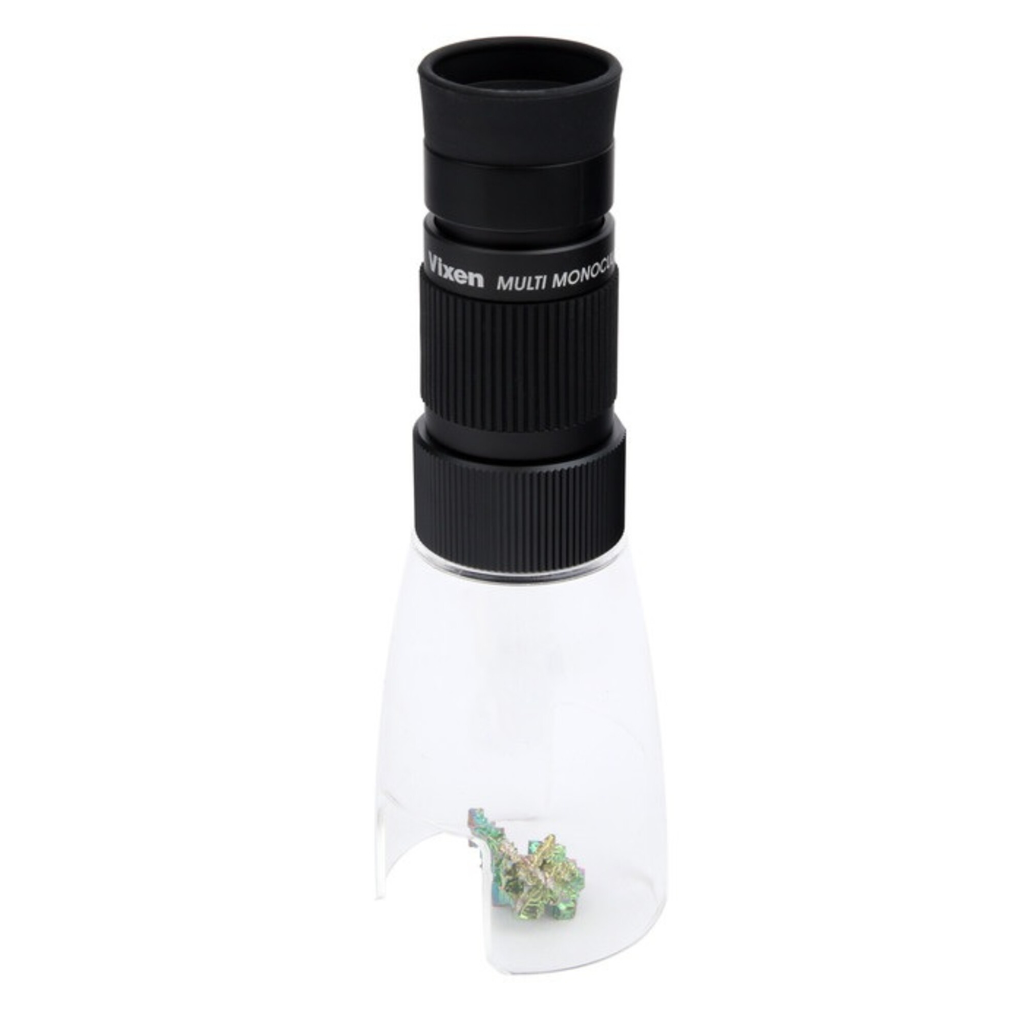 Vixen Multi Monocular mit einem bunten Kristall im transparenten Gehäuse.