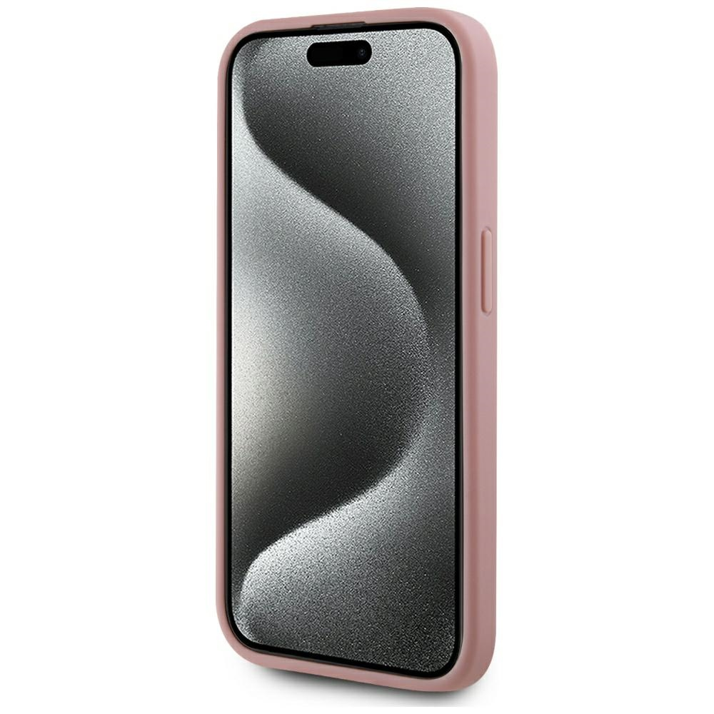 Ein rosa Smartphone-Schutzhülle mit einem grauen Bildschirm.