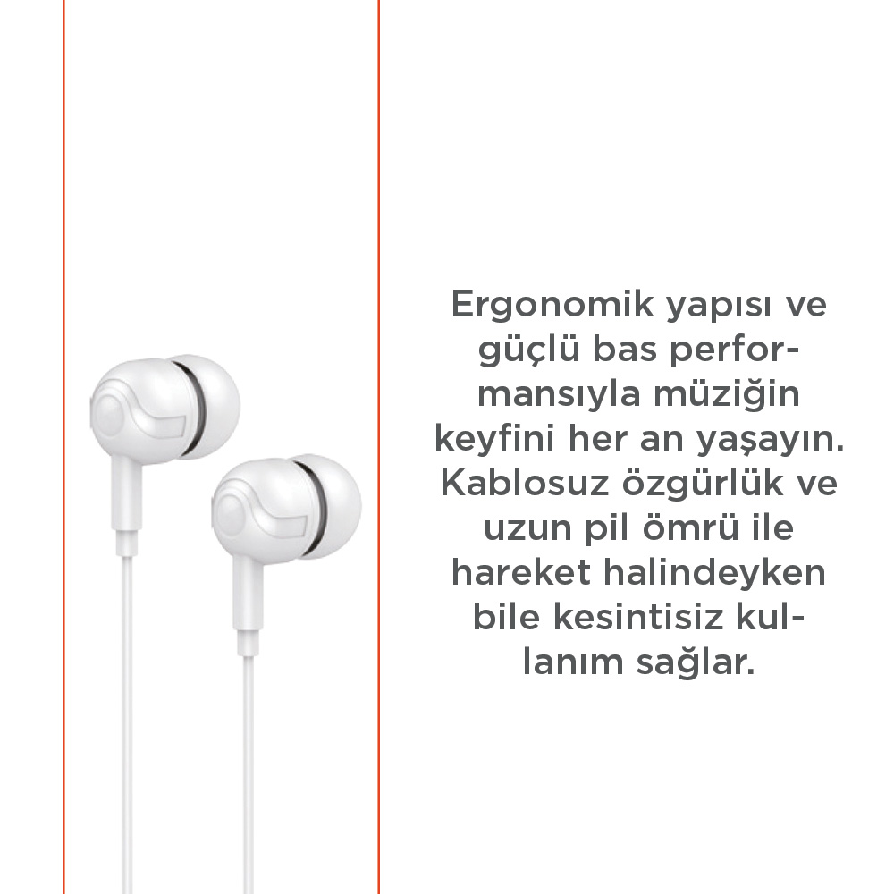 Yan yana duran iki beyaz kablolu kulaklık.