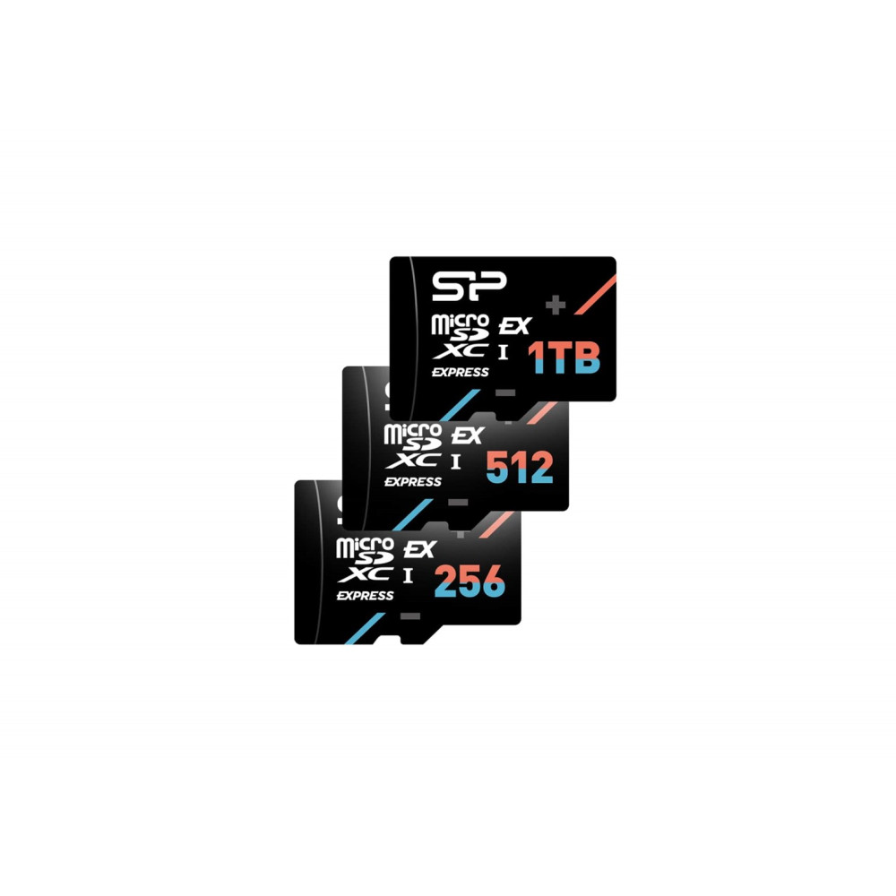 Trzy karty micro SD: 1TB, 512GB i 256GB.