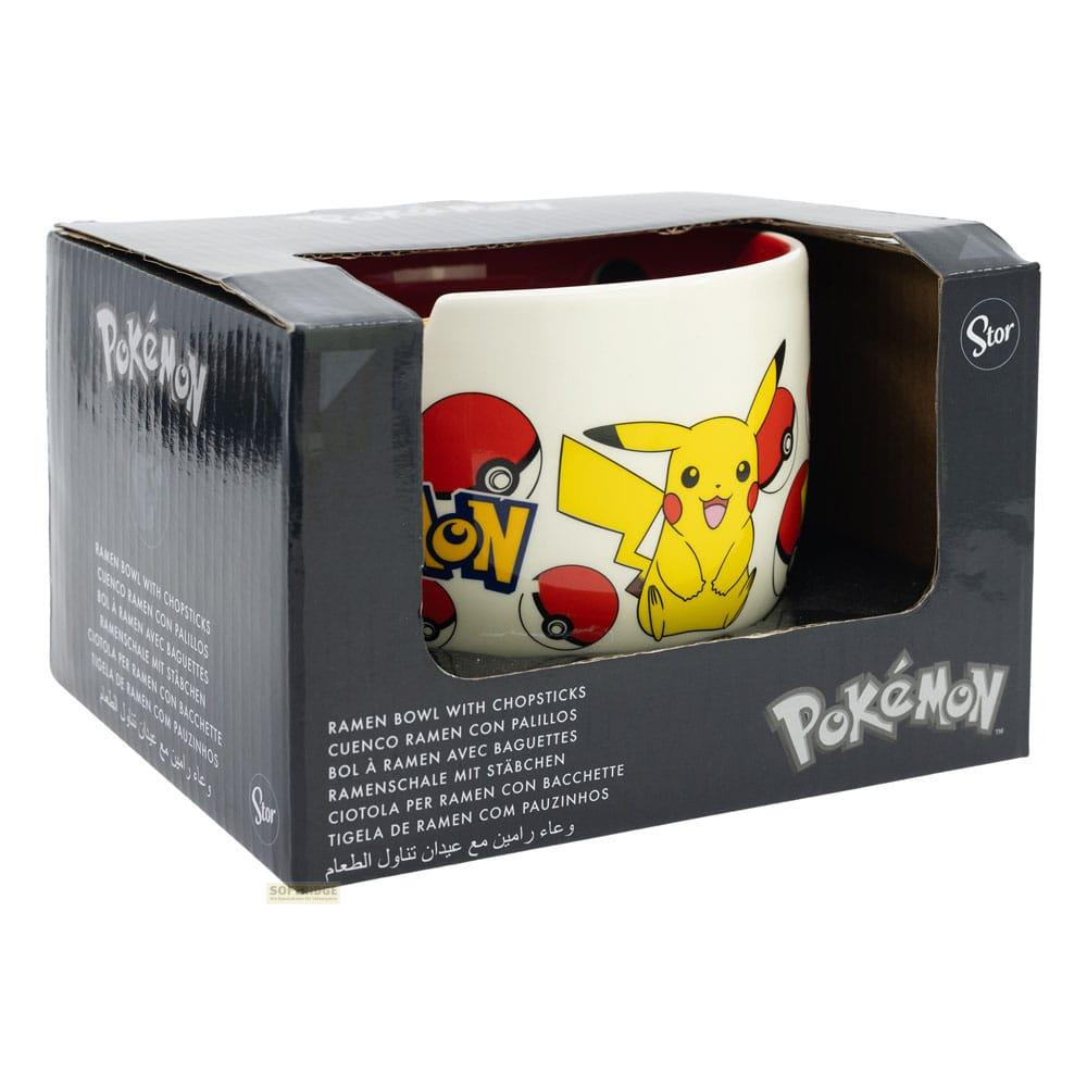Pokémon Ramen-Schale mit Pikachu und Pokébällen in der Verpackung.