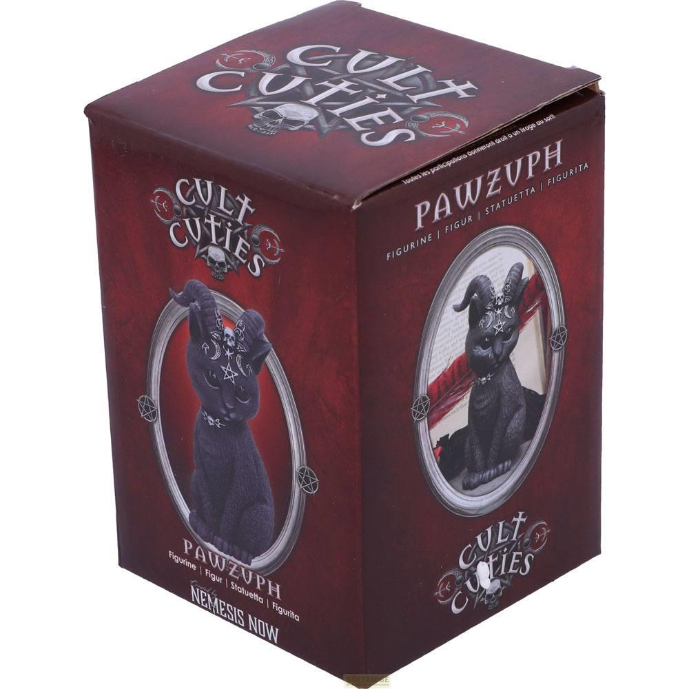 Dunkler Karton mit Motiv einer schwarzen Katze und "Cult Cuties" Schriftzug.