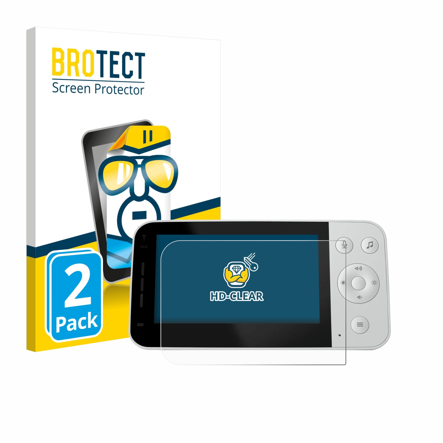 BROTECT Displayschutzfolie: 2er-Pack, passend für ein Babyphone-Display.
