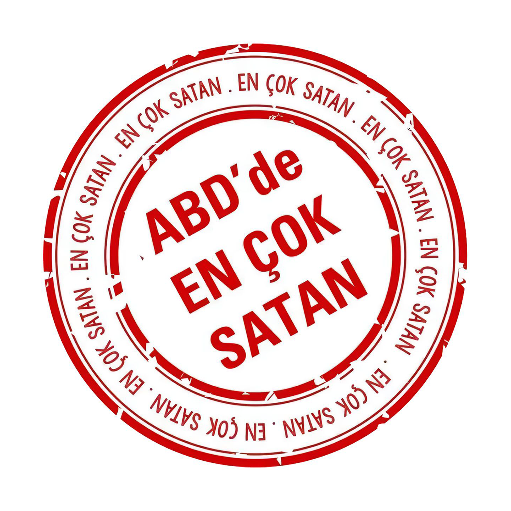 Kırmızı damga, Türkçe metin: ABD'de en çok satan.