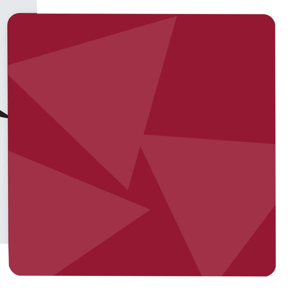 Motivo geometrico astratto in sfumature di rosso su sfondo bianco.