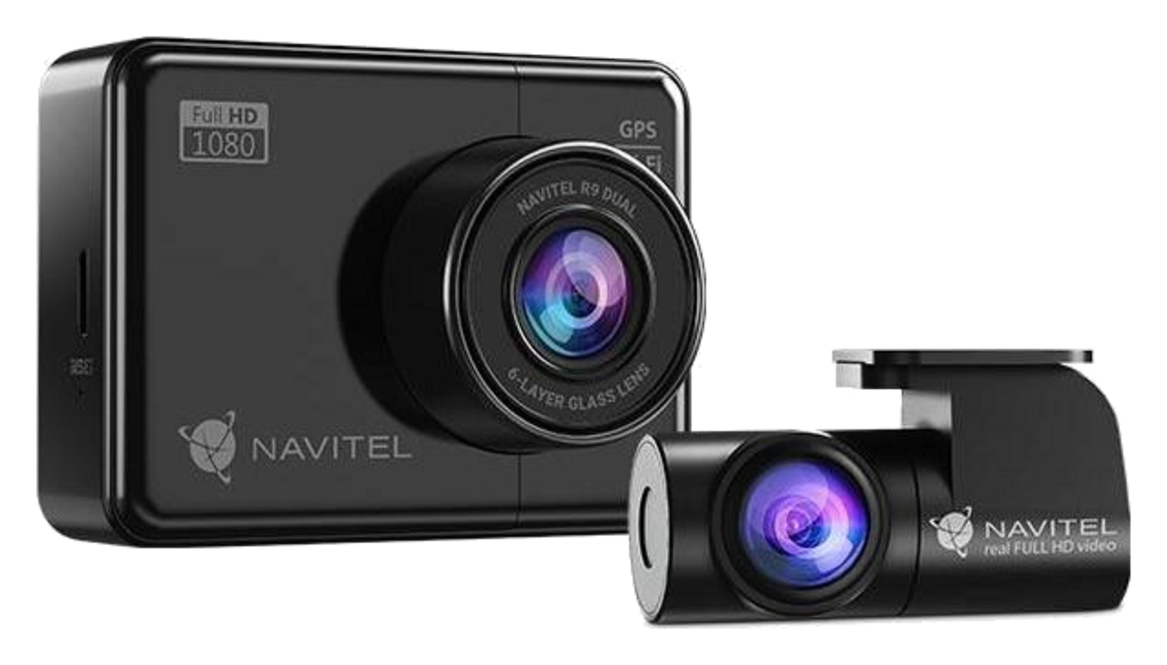 Zwei Navitel Dashcams, eine Full HD 1080p, die andere real Full HD.