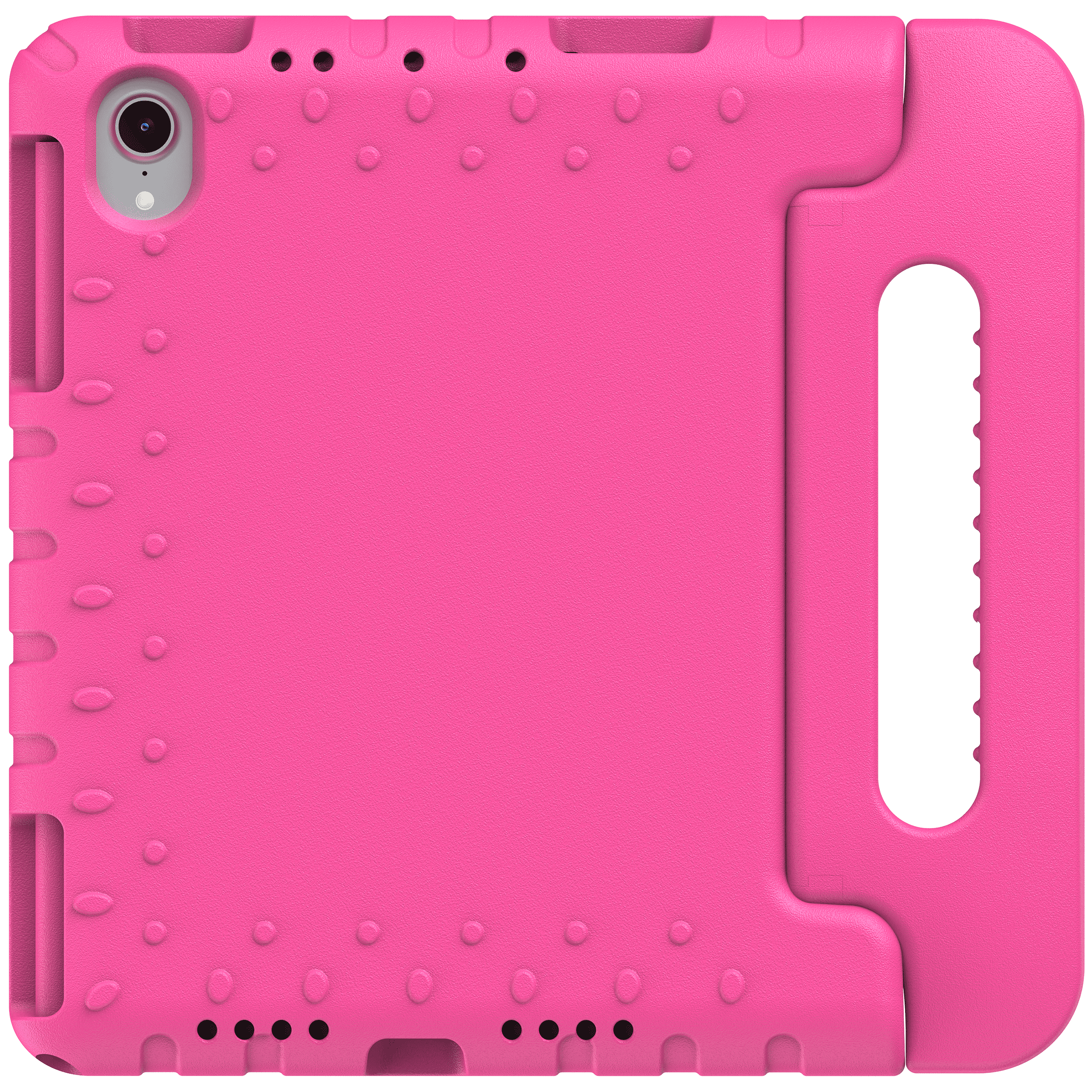 Ein pinker Tablet-Schutz mit Griff und Kameranuss.