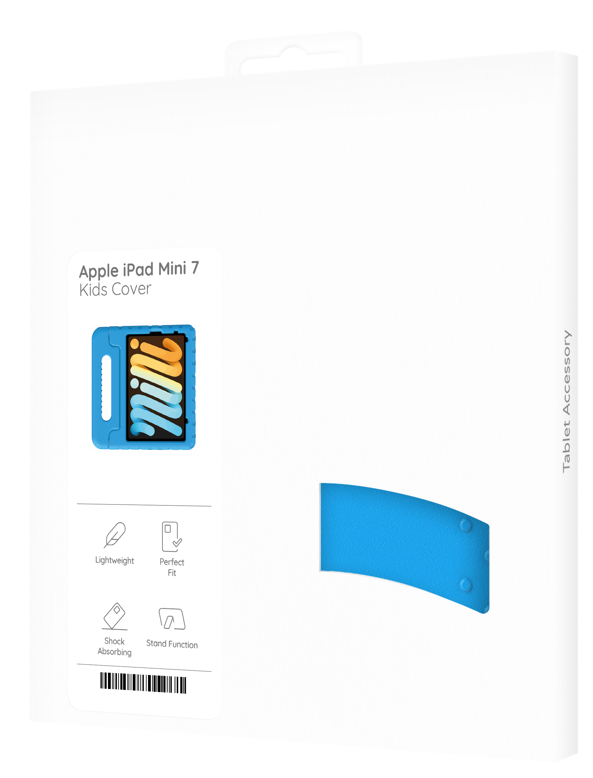 Blaue Hülle für Apple iPad Mini 7 mit Griff und Ständerfunktion.