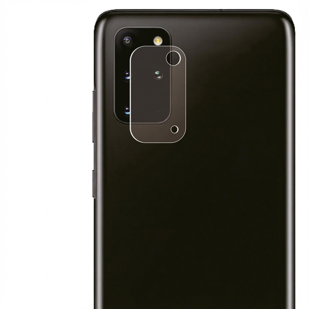Film protecteur pour l'objectif de la caméra au dos d'un smartphone noir.