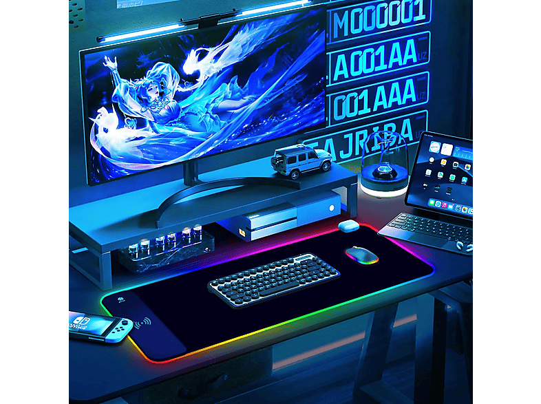 Compra Tappetino per mouse da gioco Onikuma con luci LED RGB statiche e dinamiche. Dimensioni 79x30cm. all'ingrosso