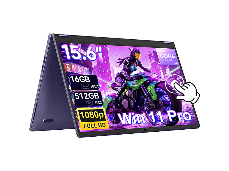 VANWIN M38100Y, Notebook, mit 15,6 Zoll Display Touchscreen, Intel ...