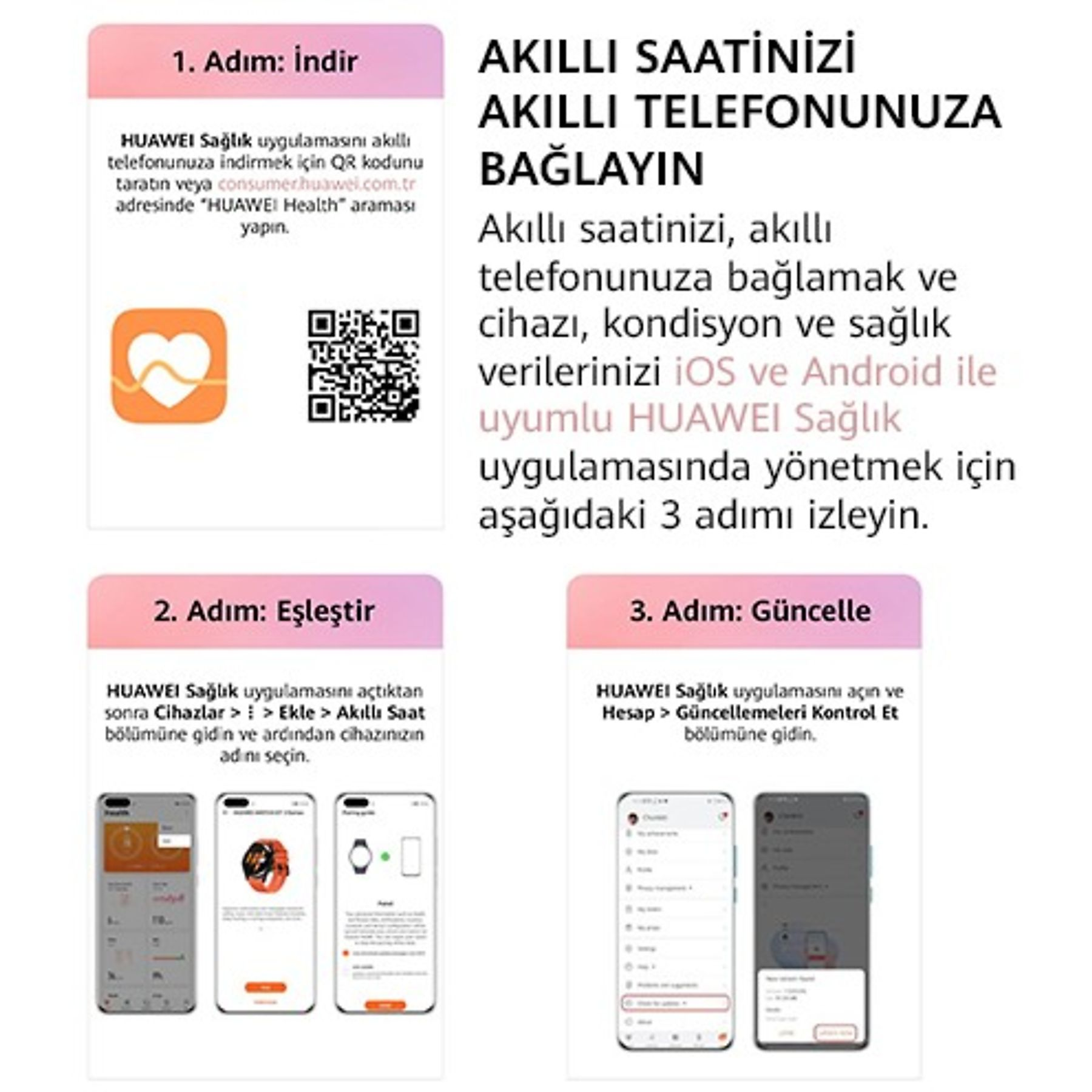Anleitung zum Verbinden Ihrer Smartwatch mit Ihrem Smartphone in 3 Schritten.