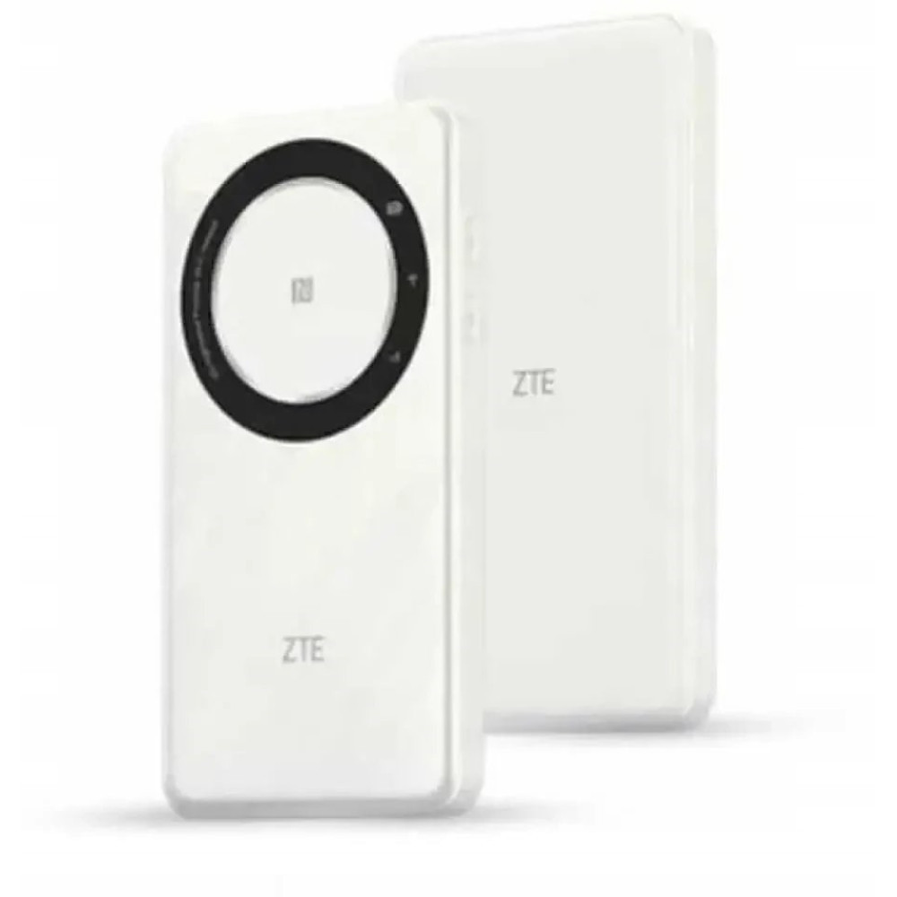 Dwa białe urządzenia ZTE obok siebie, jedno z czarnym pierścieniem z przodu.