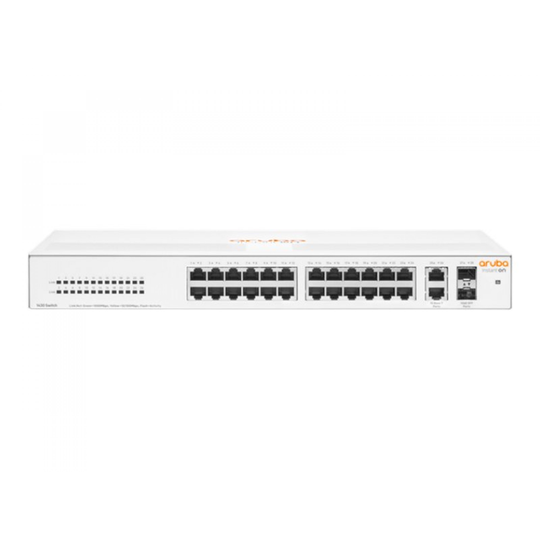 HPE Aruba Instant On 1430 2SFP Gigabit Yönetimsiz Fansız 26 Switch Beyaz