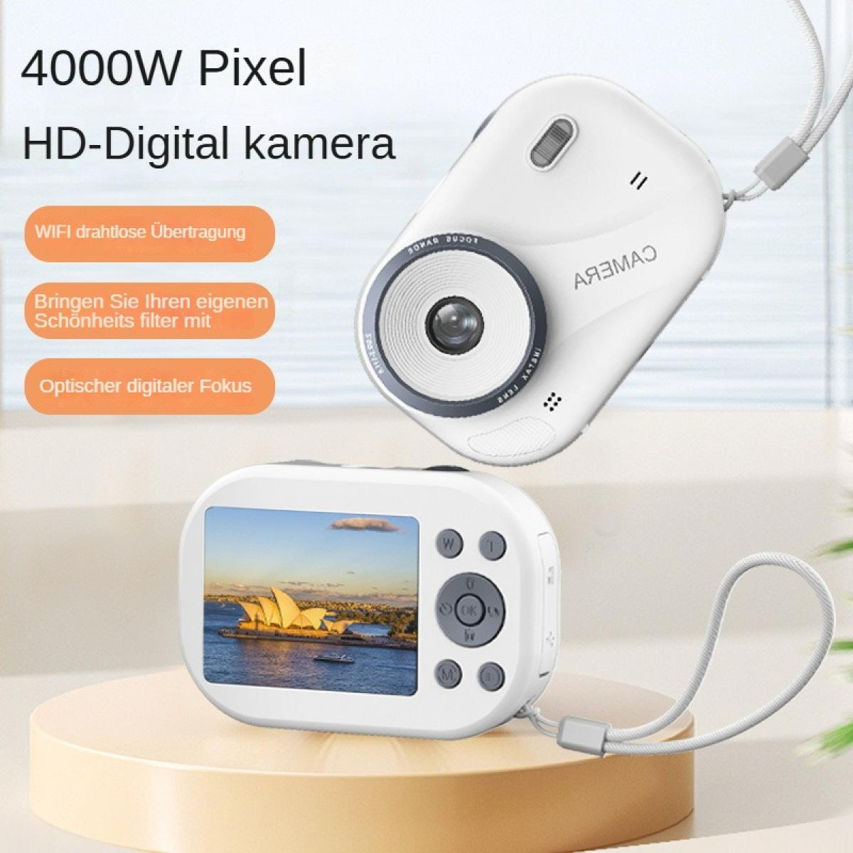 Eine weiße Digitalkamera mit 4000W Pixeln und HD-Auflösung. Zeigt Sydney Opera House.