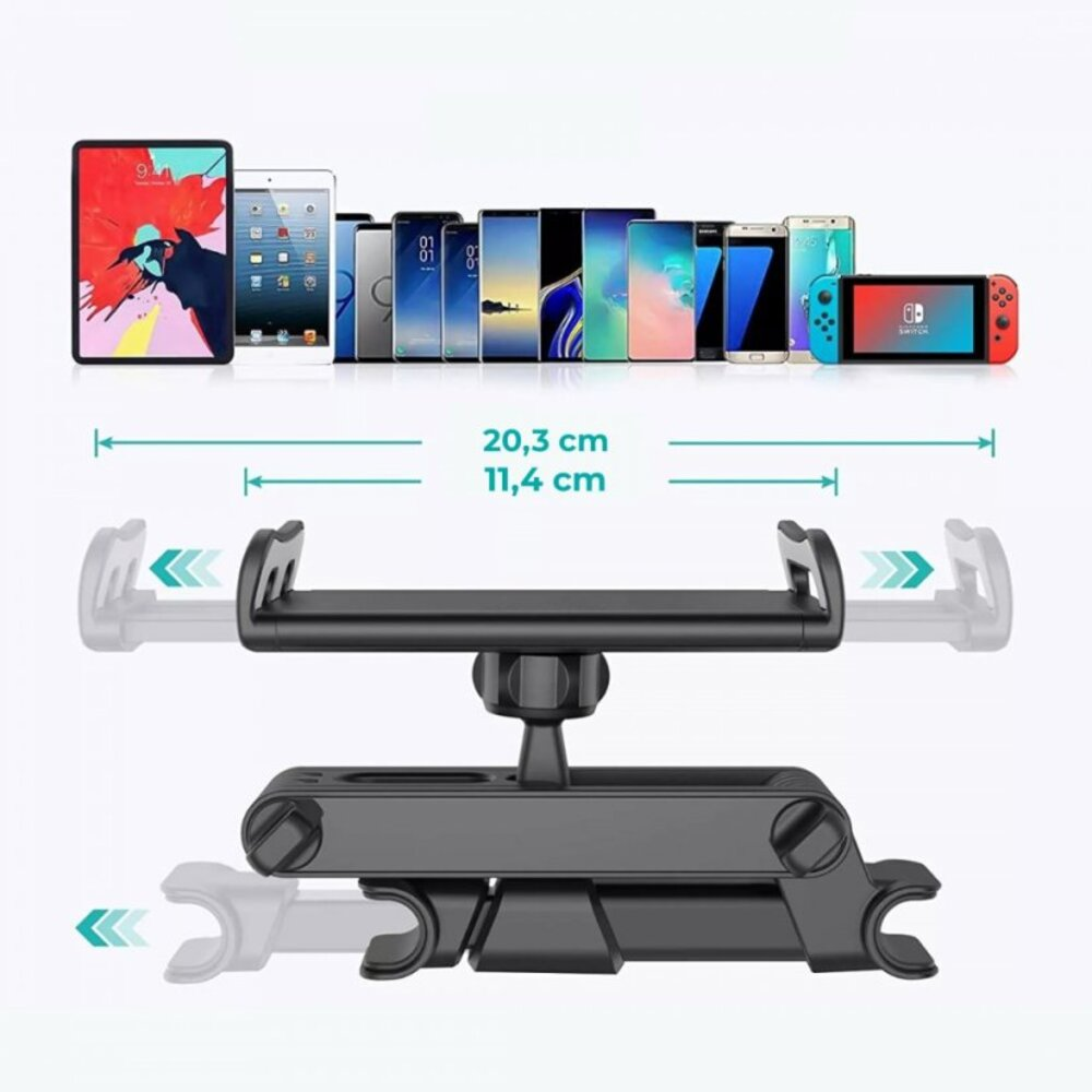 Uchwyt do tabletów i smartfonów, ze wskaźnikami rozmiaru.