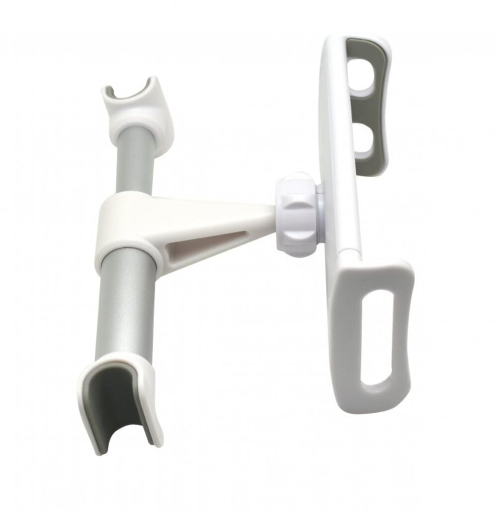 Biały uchwyt na smartfon lub tablet na białym tle.